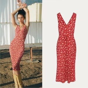 REALISATION PAR STEPHANIE MIDI DRESS IN SAFFRON